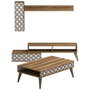 Hanah Home Planet Conjunto de muebles de salón Nogal y Blanco